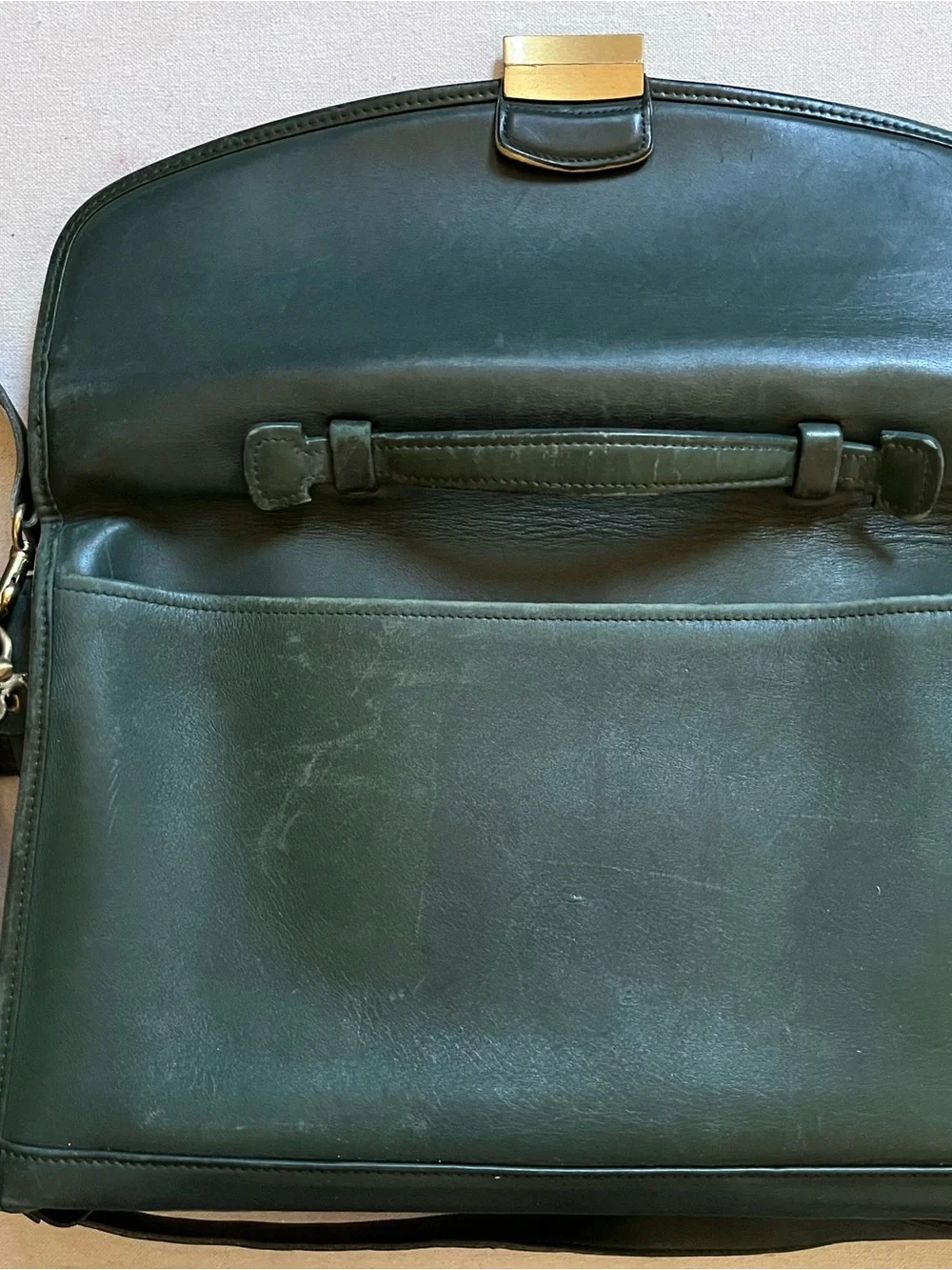 Vintage (1991) Women’s Coach Dark Green Leather Beekman Briefcase w/Lock